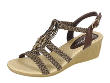 Forever Link Women's Woven Beaded Floral Boho Wedge Sandal