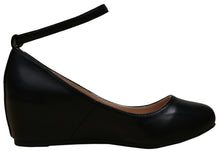 Cambridge Select Women's Ankle Strappy Buckle Round Closed Toe Wrapped Wedge