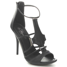 Nature Breeze Focus-02 Women's Peep Toe T-Strap Back Zip Stietto Heel Dress Sandals