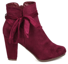 Breckelle's Women's Wrap Around Bow Chunky Stacked Wrapped Heel Ankle Bootie