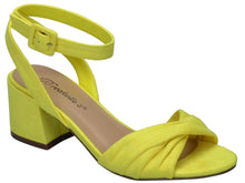 Breckelle's Women's Strappy Twist Front Open Toe Block Heel Sandal