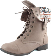 DBDK Elegant Womens Faux Leather Combat Boot