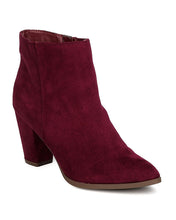 Breckelles GA93 Women Faux Suede Pointy Toe Chunky Heel Bootie