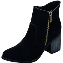 Breckelle's Women's Stacked Block Chunky Heel Closed Toe Bootie