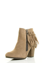 Breckelle's Womens Almond Toe High Chunky Heel Tassel Fringe Ankle Bootie Boot
