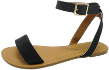 Wild Diva Women's Strappy Ankle Wrap Flat Sandal