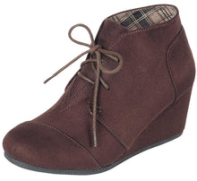 Forever Link Women's Lace Up Hidden Wedge Ankle Bootie