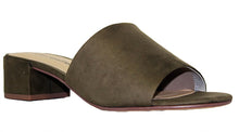 City Classified Women's Open Toe Chunky Heel Suede Slide Sandals Shoes
