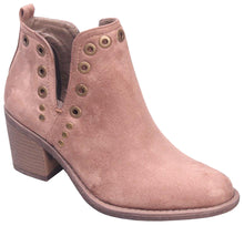 Betani Women's Side Cut Out Metallic Studded Chunky Stacked Heel Ankle Bootie