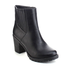 Refresh KRISTIN-01 Women's Almond Toe Elastic Lug Sole Chunky Heel Ankle Booties
