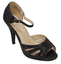 Bella Marie Shania-26 Women's peep toe rhinestone glitter strappy mesh dance sandals
