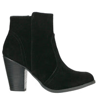 Breckelle's Womens Almond Toe Faux Suede Think Chunky Heel Cowboy Ankle Bootie