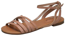 Breckelles Women's Strappy Ankle Wrap Buckle Flat Sandal