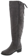 Top Moda Women's Over The Knee Adjustable Tie Stacked Heeled Boot