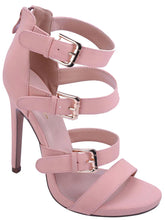 Glaze Women's Strappy Buckle Zip Back Heeled Sandal