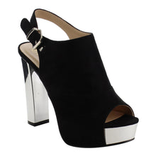 Reneeze AF75 Women's Platform Slingback Ankle Strap Metallic Block Heels