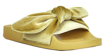 Refresh Footwear Women's Velvet Bow Slip On Slide Sandal