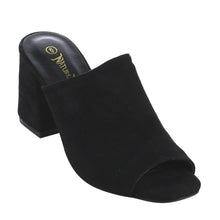 Nature Breeze FG70 Women's Slip On Peep Toe Block Heel Mule Sandals