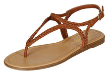 City Classified Women's Woven Braided Rope Cutout Boho Thong Sandal