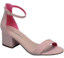 Breckelle's Women's Ankle Strap Mid Chunky Stacked Block Heel Open Toe Sandal