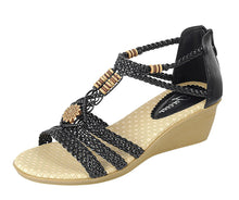 Forever Link Women's Woven Beaded Floral Wedge