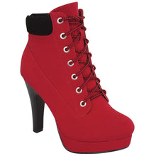 Top Moda POLISH-47 Women's Lace Up High Heel Platform Ankle Booties