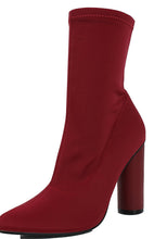 Cape Robbin Women's Pointy Toe Lycra Elastic Pull on Ankle Bootie Heel Boot