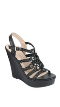 Lash 26 Womens Strappy Braided Open Toe Platform Wedge