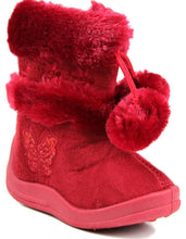 Kali Footwear Little Girl's Zello Glitter Pom Pom Boots