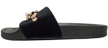 Betani Women's Chain Link Velvet Slip On Slide Sandal