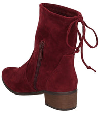 Breckelle's Women's Closed Toe Back Tie Drawstring Mid-Calf Block Heel Boot