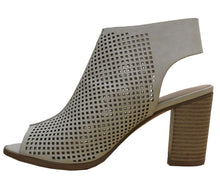 Cambridge Select Women's Laser Cut Slingback Stacked Heel Pump Bootie