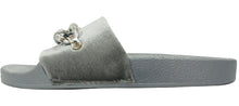 Betani Women's Chain Link Velvet Slip On Slide Sandal