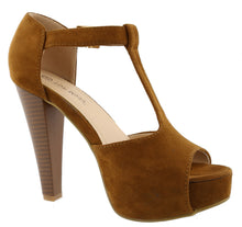 Top Moda Women's Peep Toe T-Strap Buckle Platform High Heel Sandal