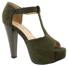 Top Moda Women's Peep Toe T-Strap Buckle Platform High Heel Sandal