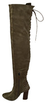 Chase & Chloe Women's Over The Knee Thigh High Lace Up Corset Boot