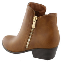 Top Moda Women's Western Closed Toe Zipper Chunky Stacked Heel Ankle Bootie