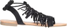 Anna by Anna Shoes Women's Ruffle-18 Fringe Tassel Ankle Wrap Flat Sandal