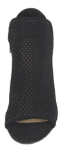Delicious Women's Laser Cut Perforated Stacked Chunky Block Heel Bootie