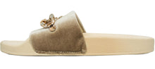 Betani Women's Chain Link Velvet Slip On Slide Sandal