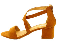Refresh Footwear Women's Strappy Crisscross Front Zip Back Block Heel Sandal