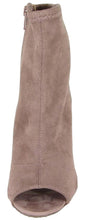 Delicious Women's Mid Calf Lucite Stacked Block Chunky Heel Peep Toe Bootie