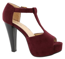 Top Moda Women's Peep Toe T-Strap Buckle Platform High Heel Sandal