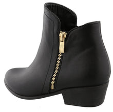 Top Moda Women's Western Closed Toe Zipper Chunky Stacked Heel Ankle Bootie