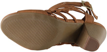City Classified Womens Fashion Awesome Gladiator Strappy Chunky Block Heel Synthetic Lightly Padded Insole Sandals