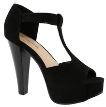 Top Moda Women's Peep Toe T-Strap Buckle Platform High Heel Sandal