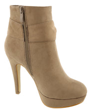 Top Moda Women's Side Bow Knot Platform Stiletto High Heel Ankle Bootie