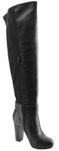 Refresh Footwear Women's Over the Knee Buckle Chunky Stacked Heel Dress Boot