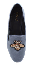 Qupid Women's Beaded Slip On Smoking Loafer Flat