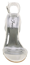 Womens Lucite Clear Cinderella Block Heel Transparent Sandal Slides-Sandals